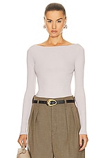 Enza Costa Silk Knit Boatneck Top in Salt, view 1, click to view large image.