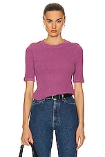 Enza Costa Knit Half Sleeve Top in Rose Mauve, view 1, click to view large image.