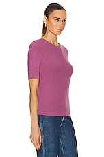 Enza Costa Knit Half Sleeve Top in Rose Mauve, view 2, click to view large image.