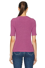 Enza Costa Knit Half Sleeve Top in Rose Mauve, view 3, click to view large image.