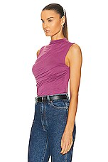 Enza Costa Sleeveless Twist Top in Rose Mauve, view 3, click to view large image.