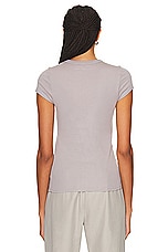 Enza Costa Supima Cotton Cap Sleeve Crew Top in Limestone, view 3, click to view large image.