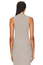Enza Costa Puckered Sleeveless Hi-neck Top in Limestone, view 3, click to view large image.