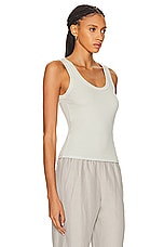 Enza Costa Supima Rib Scoop Tank Top in Mist, view 2, click to view large image.