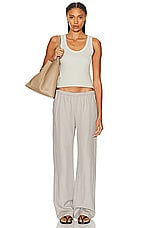 Enza Costa Supima Rib Scoop Tank Top in Mist, view 4, click to view large image.