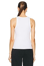 Enza Costa Supima Rib Sheath Tank Top in White, view 3, click to view large image.