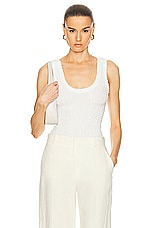 Enza Costa Puckered Tank Top in Undyed, view 1, click to view large image.