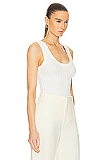 Enza Costa Puckered Tank Top in Undyed, view 2, click to view large image.