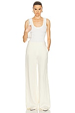Enza Costa Puckered Tank Top in Undyed, view 4, click to view large image.