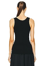 Enza Costa Silk Rib Bold Tank Top in Black, view 3, click to view large image.