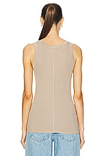 Enza Costa Silk Rib Bold Tank Top in Tan, view 3, click to view large image.