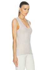 Enza Costa Supima Cotton Essential Sleeveless U Top in Raffia, view 2, click to view large image.