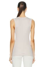 Enza Costa Supima Cotton Essential Sleeveless U Top in Raffia, view 3, click to view large image.