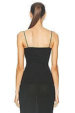 Enza Costa Supima Cotton Essential Strappy Tank Top in Black, view 3, click to view large image.