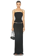 Enza Costa Supima Cotton Essential Strappy Tank Top in Black, view 4, click to view large image.