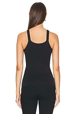 Enza Costa Linen Knit Strappy Tank Top in Black, view 3, click to view large image.