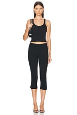 Enza Costa Linen Knit Strappy Tank Top in Black, view 4, click to view large image.