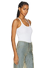 Enza Costa Linen Knit Strappy Tank Top in White, view 2, click to view large image.