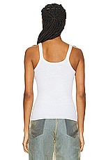 Enza Costa Linen Knit Strappy Tank Top in White, view 3, click to view large image.