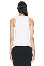 Enza Costa Supima Rib Sheath Tank in White, view 3, click to view large image.