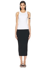 Enza Costa Supima Rib Sheath Tank in White, view 4, click to view large image.