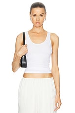 Enza Costa Stretch Silk Knit Tank in White, view 1, click to view large image.