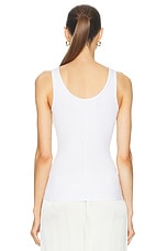 Enza Costa Stretch Silk Knit Tank in White, view 3, click to view large image.