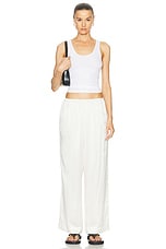 Enza Costa Stretch Silk Knit Tank in White, view 4, click to view large image.