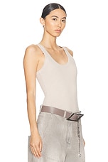 Enza Costa Military Rib Bold Tank in Flax, view 2, click to view large image.