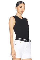 Enza Costa Stretch Silk Knit Sleeveless Tank in Black, view 2, click to view large image.