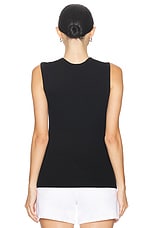Enza Costa Stretch Silk Knit Sleeveless Tank in Black, view 3, click to view large image.