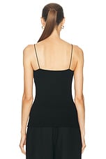 Enza Costa Silk Knit Strappy Essential Tank in Black, view 3, click to view large image.