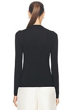 Enza Costa Longsleeve Twist Top in Black, view 3, click to view large image.