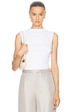 Enza Costa Sleeveless Twist Top in White, view 1, click to view large image.