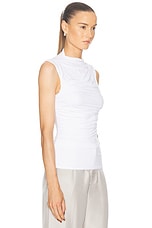 Enza Costa Sleeveless Twist Top in White, view 2, click to view large image.