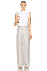 Enza Costa Sleeveless Twist Top in White, view 4, click to view large image.