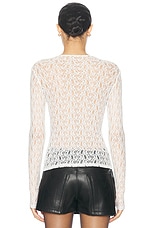 Enza Costa Lace Longsleeve Crewneck Top in Off White, view 3, click to view large image.