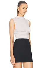 Enza Costa Sleeveless Twist Top in Salt, view 2, click to view large image.