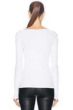 Enza Costa Silk Knit Boat Neck Top in White, view 3, click to view large image.