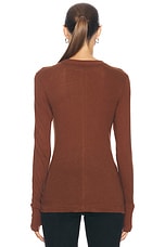 Enza Costa Cashmere Easy Cuffed Crewneck Top in Nutshell, view 3, click to view large image.