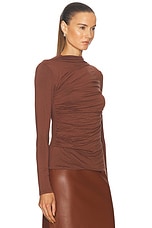 Enza Costa Viscose Jersey Twist Top in Nutshell, view 2, click to view large image.