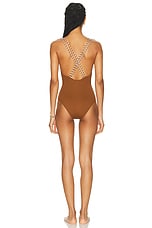 ERES Twist Pirouette One Piece Swimsuit in Caramelo & Percale, view 3, click to view large image.