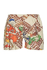 ERL Mens Printed Boxers Underwear Knit in FOOTBALL, view 2, click to view large image.