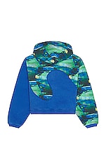 ERL Unisex Printed Swirl Fleece Hoodie Knit in ERL GREEN SUNSET, view 2, click to view large image.