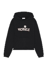 ERL Unisex Venice Patch Hoodie Knit in BLACK, view 1, click to view large image.
