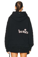 ERL Unisex Venice Patch Hoodie Knit in BLACK, view 3, click to view large image.