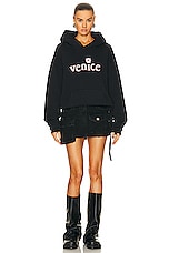 ERL Unisex Venice Patch Hoodie Knit in BLACK, view 5, click to view large image.