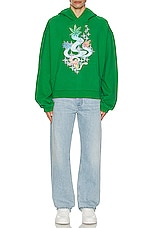 ERL Mens Printed Hoodie Knit in GREEN, view 5, click to view large image.