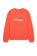 ERL Men Red Venice Crewneck Knit in Red, view 1, click to view large image.