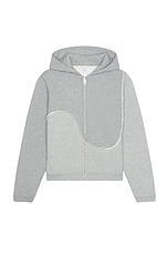 ERL Men Grey Swirl Zipped Hoodie Knit in Grey, view 1, click to view large image.